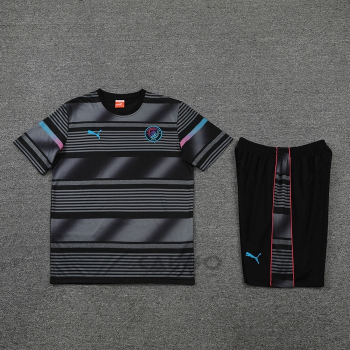 Tuta da Track Manchester City Manica Corta 2022-2023 Nero - Pantaloncini